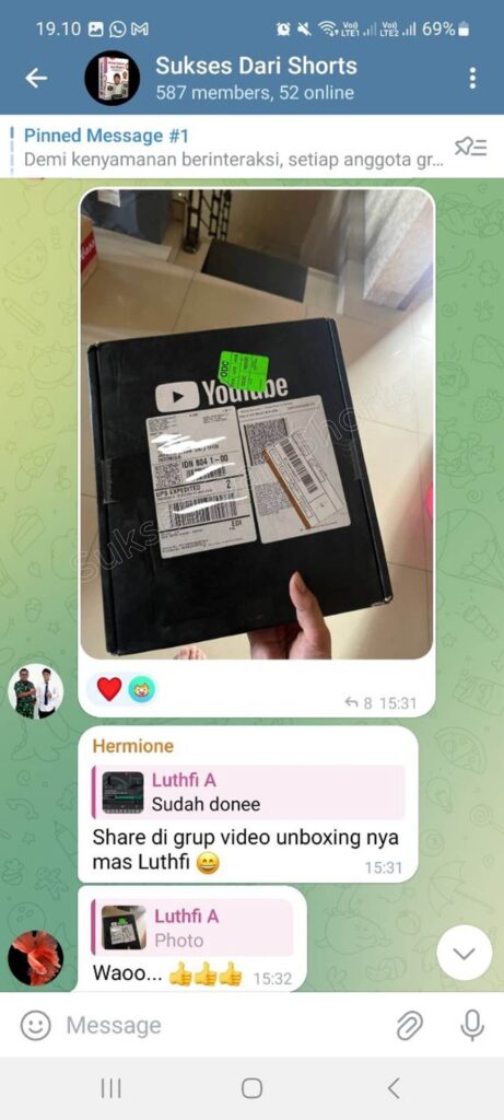 Paket Silver Play Button Sukses Dari Shorts