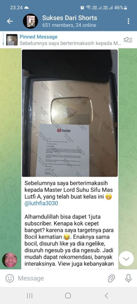 sukses dari shorts gold play button mas arr 1