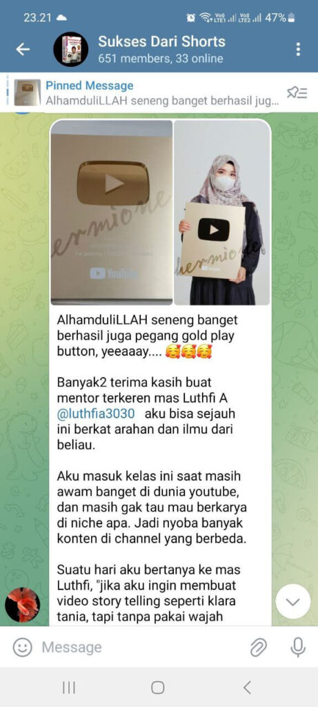 sukses dari shorts gold play button mbak vita 1