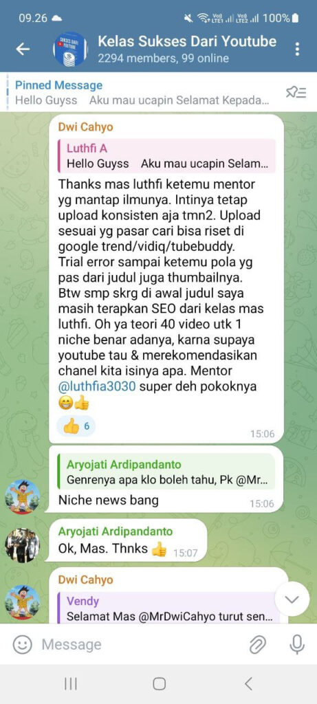 testi member sukses dari youtube mas dwi cahyo 2